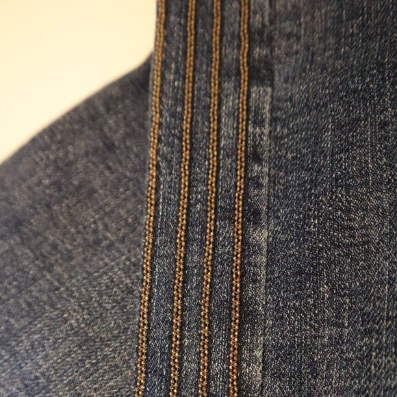 Brunello Cucinelli Jeans Monili Track Blue Denim Wide Leg Relaxed 32x28 Size 6 - Picture 3 of 13